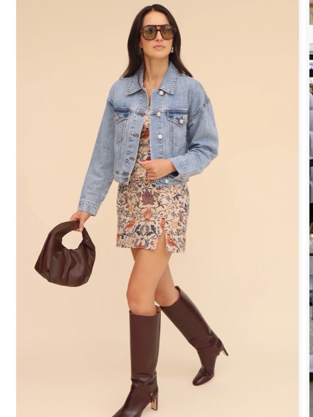 Jacquard heart denim trucker jacket - Picture 5 of 7